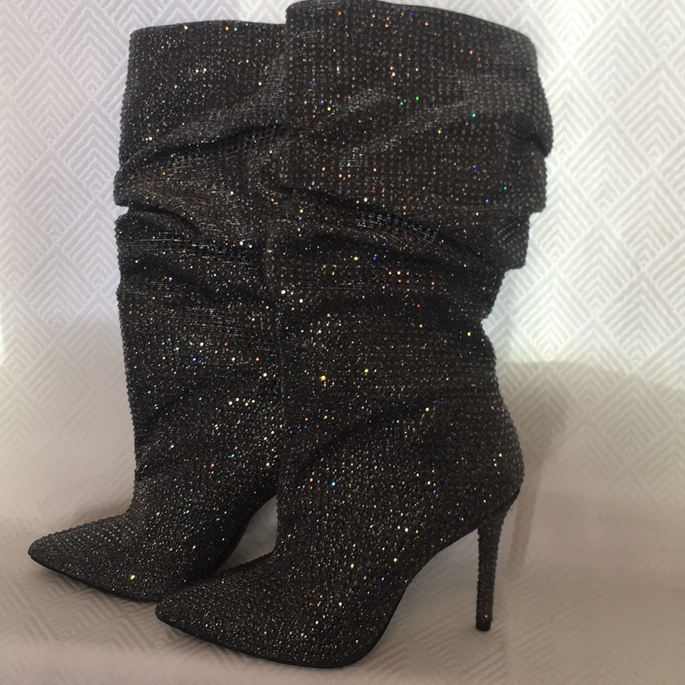 Jessica Simpson LayzerSlouchy Rhinestone Boots 7.5 - Picture 3 of 7